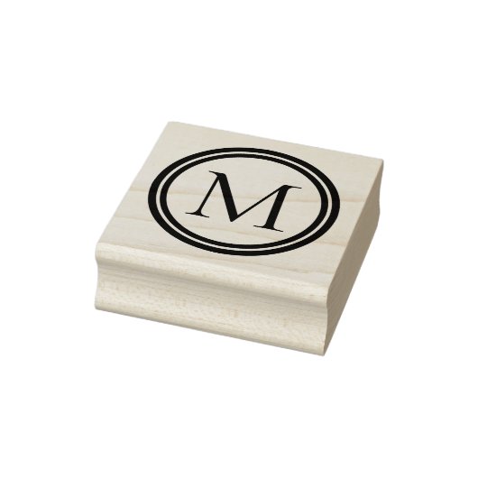 Dubbele Ring Monogram Rubberstempel (Stempel)