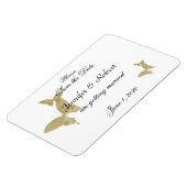 Dubbele Ring Vlinder Bruiloft Save the Date Magneet (Linkerzijde)