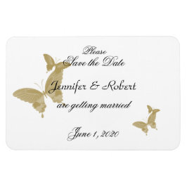 Dubbele Ring Vlinder Bruiloft Save the Date Magneet