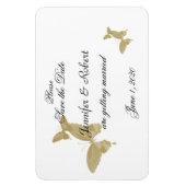 Dubbele Ring Vlinder Bruiloft Save the Date Magneet (Verticaal)