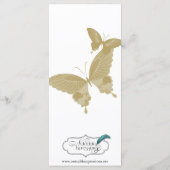 Dubbele Ring Vlinder Monogram Bruiloft Menu (Achterkant)