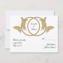 Dubbele Ring Vlinder Monogram Respons Kaart
