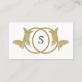 Dubbele Ring Vlinder Monogram Trouwplaats Kaarten Plaatskaartje (Achterkant)