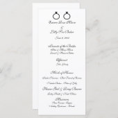 "Dubbele ringen" Trouwprogramma's Programmakaart (Voorkant / Achterkant)