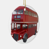 Dubbele rode bus in voorprofiel keramisch ornament (Rechts)