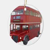 Dubbele rode bus in voorprofiel keramisch ornament (Links)