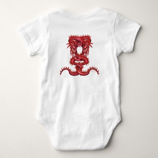 Dubbele rode draak romper (Achterkant)