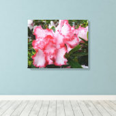 Dubbele rode en witte Azaleas Spring Floral Canvas Afdruk (Insitu (Houten vloer))