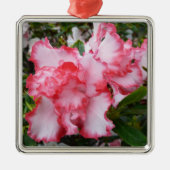 Dubbele rode en witte Azaleas Spring Floral Metalen Ornament (Voorkant)