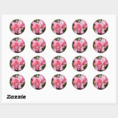 Dubbele rode en witte Azaleas Spring Floral Ronde Sticker (Vel)