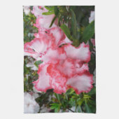 Dubbele rode en witte Azaleas Spring Floral Theedoek (Verticaal)