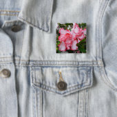 Dubbele rode en witte Azaleas Spring Floral Vierkante Button 5,1 Cm (In situ)