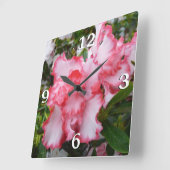 Dubbele rode en witte Azaleas Spring Floral Vierkante Klok (Hoek)