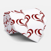 Dubbele rode harten stropdas (Opgerold)