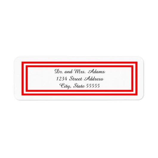 Dubbele rode rand - het Etiket van het Adres van d (Voorkant)
