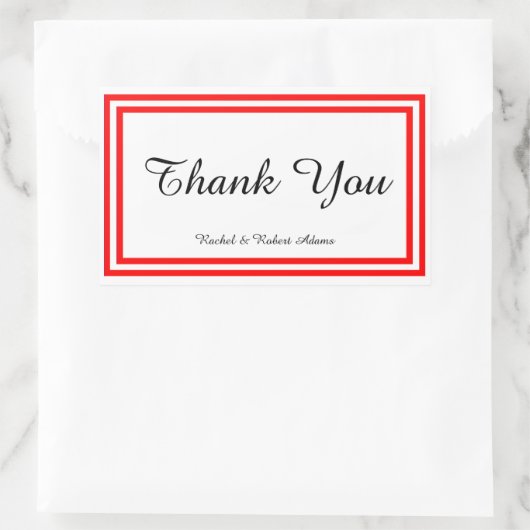 Dubbele rode rand - rechthoekklezer rechthoekige sticker (Tas)