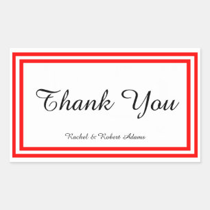 Dubbele rode rand - rechthoekklezer rechthoekige sticker