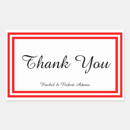 Dubbele rode rand - rechthoekklezer rechthoekige sticker (Voorkant)