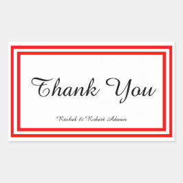 Dubbele rode rand - rechthoekklezer rechthoekige sticker