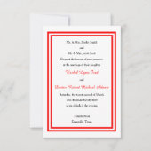 Dubbele Rode Trim - 3x5 de Uitnodiging van de Wedd (Voorkant)
