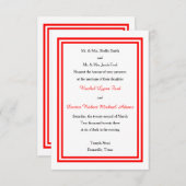 Dubbele Rode Trim - 3x5 de Uitnodiging van de Wedd (Voorkant / Achterkant)