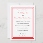 Dubbele Rode Trim - 5x7Wedding Uitnodiging (Voorkant)