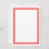 Dubbele Rode Trim - 5x7Wedding Uitnodiging (Achterkant)