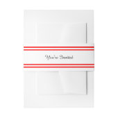 Dubbele rode trim - buisband uitnodigingen wikkel (Voorkant Voorbeeld)