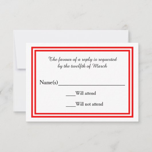 Dubbele rode trim - RSVP-kaart RSVP Kaartje (Voorkant)