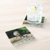 Dubbele rode vinken glazen onderzetter (Schuin)