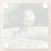 Dubbele rode vinken glazen onderzetter (Achterkant)