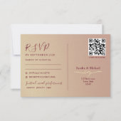 Dubbele romantische bruiloft QR-code RSVP Kaartje (Voorkant)