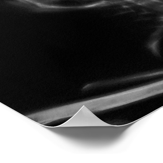 Dubbele röntgenschedels met hoofdtelefoon - B&W Poster (Hoek)