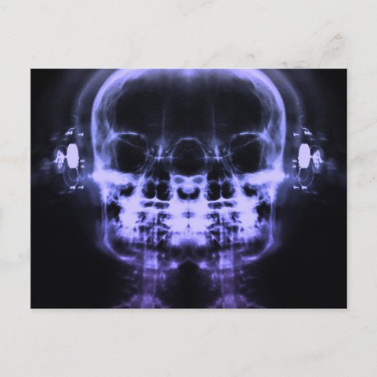 Dubbele röntgenschokken met hoofdtelefoon - Paars Briefkaart (Voorkant)