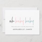 dubbele roze blauwe moderne typografie hedendaagse kaart (Voorkant)