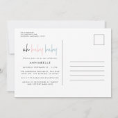 dubbele roze blauwe moderne typografie hedendaagse kaart (Achterkant)