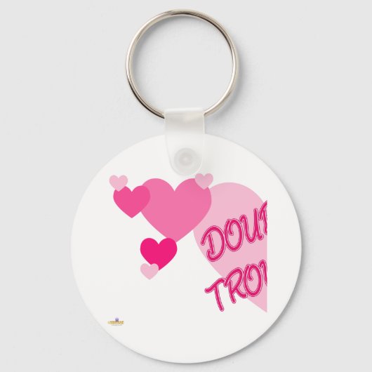Dubbele roze harten Deel 1 Sleutelhanger (Voorkant)