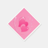 Dubbele roze harten servet (Hoek)