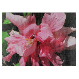 Dubbele roze Hibiscus-snijkaart Snijplank