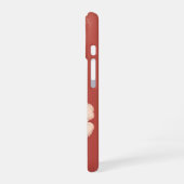 Dubbele Roze Koraal Bloemen Monogram Aangepaste Na iPhone 16 Hoesje (Linkerkant)