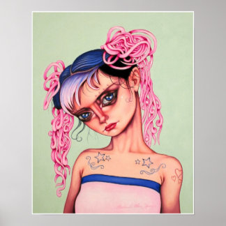 Dubbele roze ponytails poster