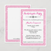 Dubbele Roze Rand - 3x5 Bachelorette Uitnodiging (Voorkant / Achterkant)