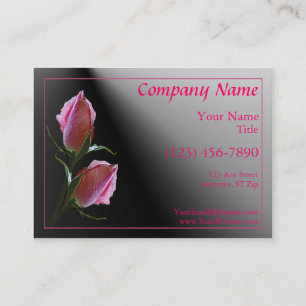 Dubbele roze roze roze zwarte kaart visitekaartje