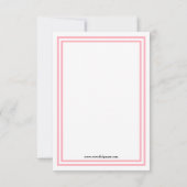 Dubbele roze sierstrip - 3x5 Baby shower uitnodigi Kaart (Achterkant)