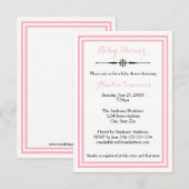 Dubbele roze sierstrip - 3x5 Baby shower uitnodigi Kaart (Voorkant / Achterkant)