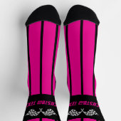 Dubbele roze Stripe racevlaggen Sokken (Top)