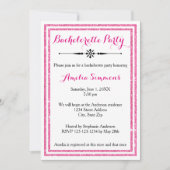 Dubbele roze trim - Bachelorette partijuitnodiging Kaart (Voorkant)