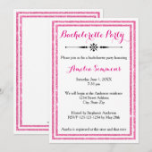 Dubbele roze trim - Bachelorette partijuitnodiging Kaart (Voorkant / Achterkant)