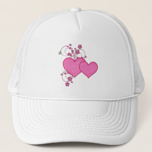 Dubbele roze Valentijnsdag en glitter design Trucker Pet