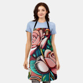 Dubbele Rozen: een gepatenteerde Floral Arrangemen Schort (Gedragen)